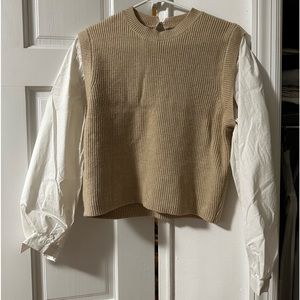 Mango sweater shirt in beige